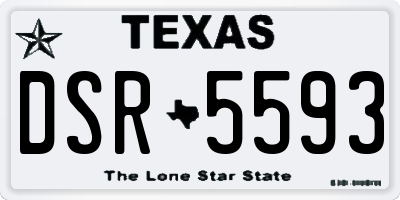 TX license plate DSR5593