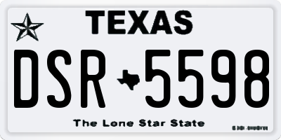 TX license plate DSR5598