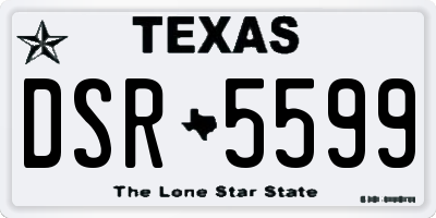 TX license plate DSR5599