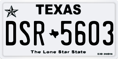 TX license plate DSR5603