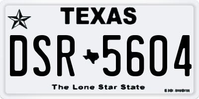 TX license plate DSR5604