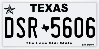 TX license plate DSR5606
