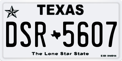 TX license plate DSR5607