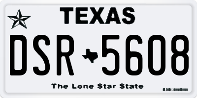 TX license plate DSR5608