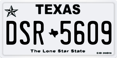 TX license plate DSR5609