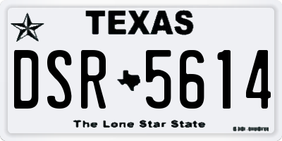 TX license plate DSR5614