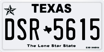 TX license plate DSR5615