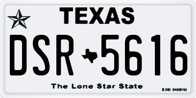TX license plate DSR5616