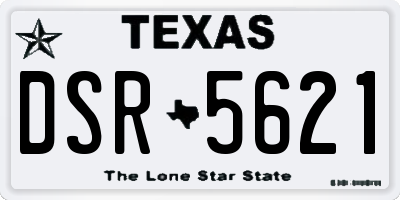 TX license plate DSR5621