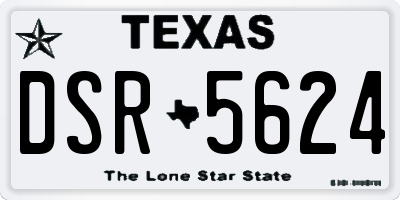 TX license plate DSR5624