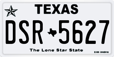 TX license plate DSR5627