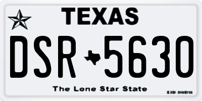 TX license plate DSR5630