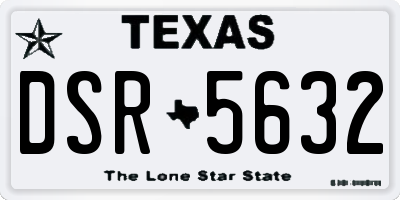 TX license plate DSR5632