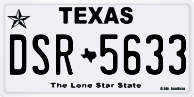 TX license plate DSR5633