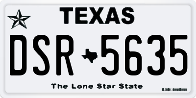 TX license plate DSR5635