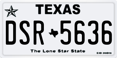 TX license plate DSR5636