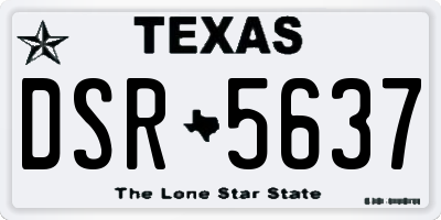 TX license plate DSR5637