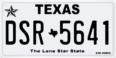 TX license plate DSR5641