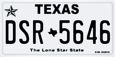 TX license plate DSR5646