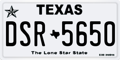 TX license plate DSR5650