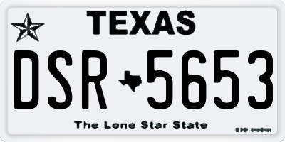 TX license plate DSR5653