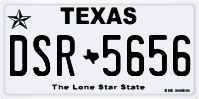 TX license plate DSR5656