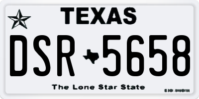 TX license plate DSR5658