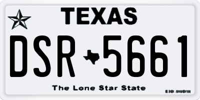 TX license plate DSR5661