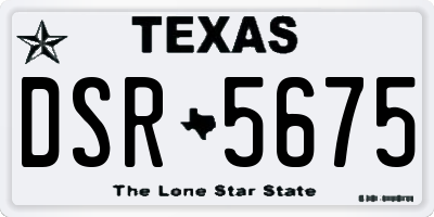 TX license plate DSR5675