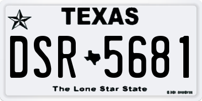 TX license plate DSR5681