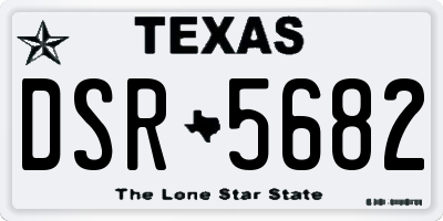 TX license plate DSR5682