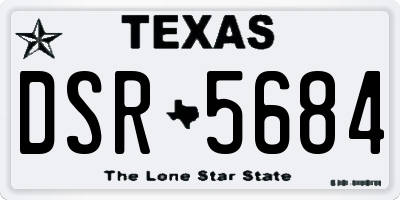 TX license plate DSR5684