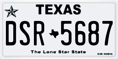 TX license plate DSR5687