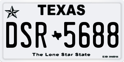 TX license plate DSR5688