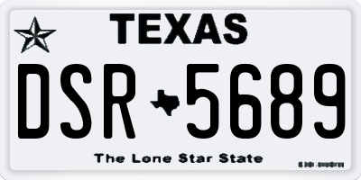 TX license plate DSR5689