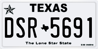 TX license plate DSR5691
