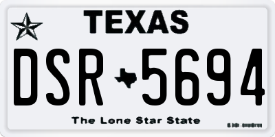 TX license plate DSR5694