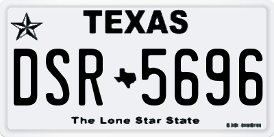 TX license plate DSR5696