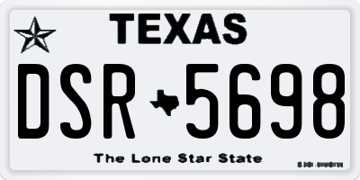 TX license plate DSR5698