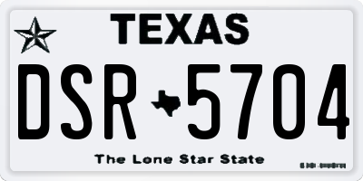 TX license plate DSR5704