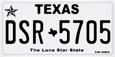 TX license plate DSR5705