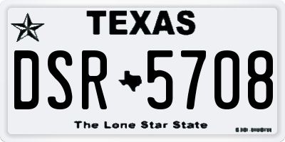 TX license plate DSR5708
