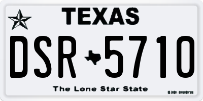 TX license plate DSR5710