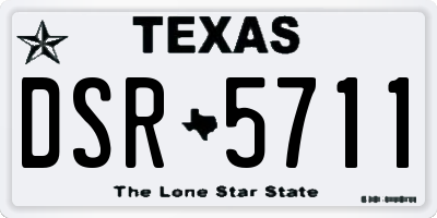 TX license plate DSR5711