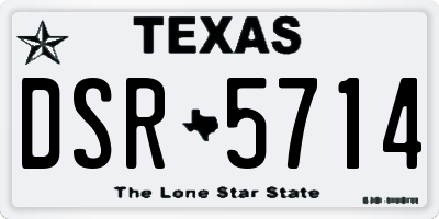 TX license plate DSR5714