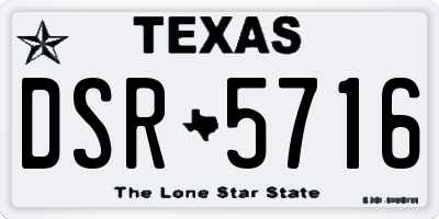 TX license plate DSR5716