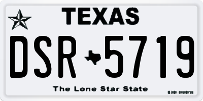 TX license plate DSR5719