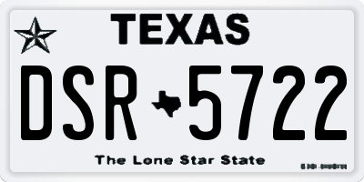 TX license plate DSR5722