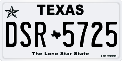 TX license plate DSR5725
