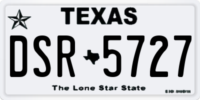 TX license plate DSR5727